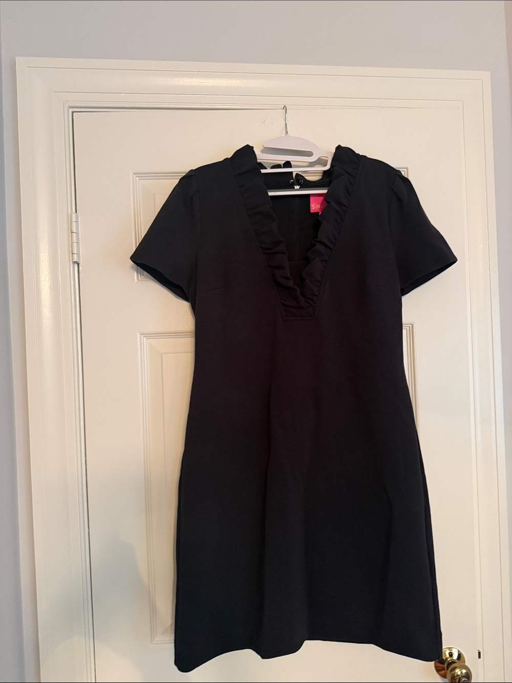 Lilly Pulitzer Black Top with Pink Logo Tag